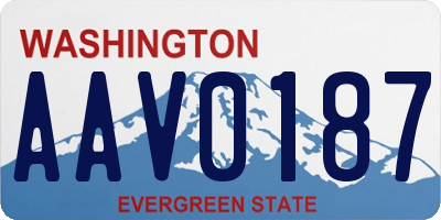 WA license plate AAV0187