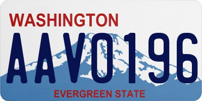 WA license plate AAV0196