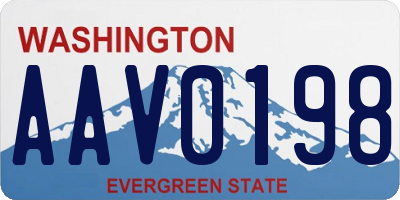 WA license plate AAV0198