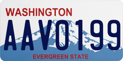 WA license plate AAV0199