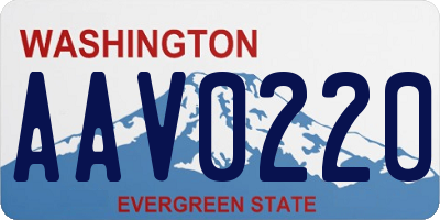 WA license plate AAV0220