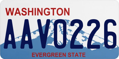 WA license plate AAV0226