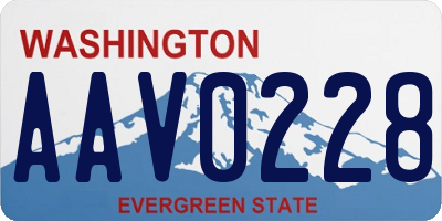 WA license plate AAV0228