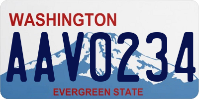 WA license plate AAV0234