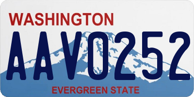WA license plate AAV0252