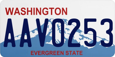 WA license plate AAV0253