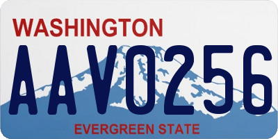 WA license plate AAV0256