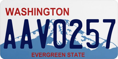 WA license plate AAV0257