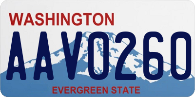 WA license plate AAV0260