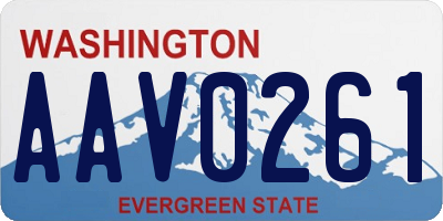 WA license plate AAV0261