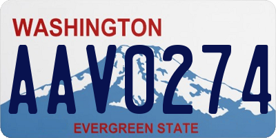WA license plate AAV0274