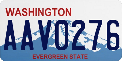 WA license plate AAV0276
