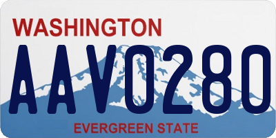 WA license plate AAV0280