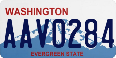 WA license plate AAV0284