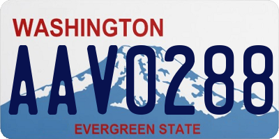 WA license plate AAV0288