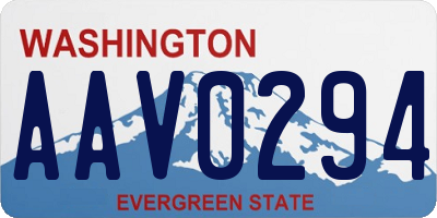 WA license plate AAV0294