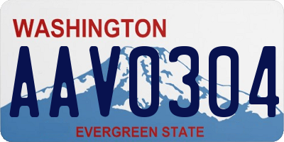 WA license plate AAV0304