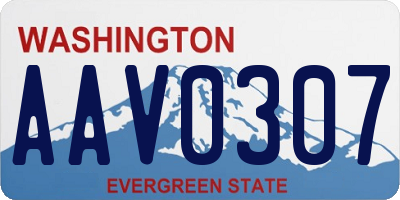 WA license plate AAV0307