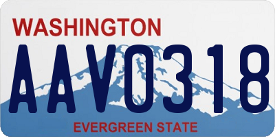 WA license plate AAV0318