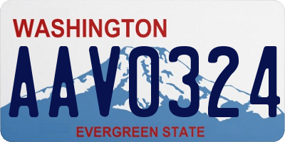 WA license plate AAV0324