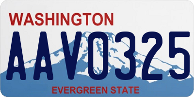 WA license plate AAV0325