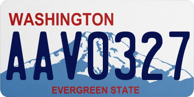 WA license plate AAV0327