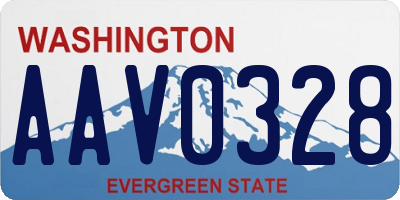WA license plate AAV0328