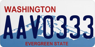 WA license plate AAV0333