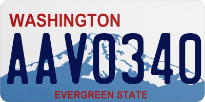 WA license plate AAV0340