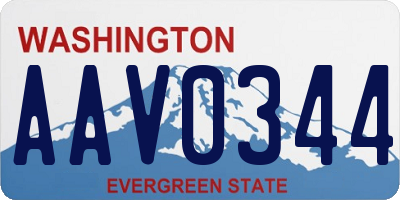 WA license plate AAV0344