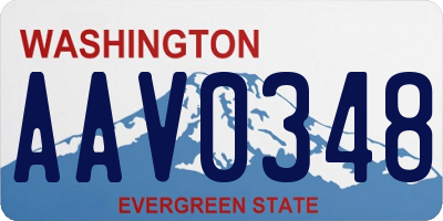 WA license plate AAV0348