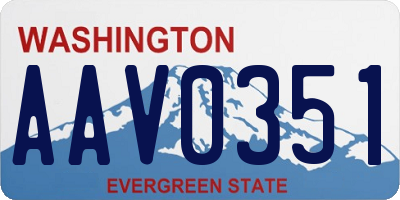 WA license plate AAV0351