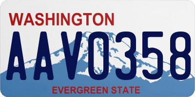 WA license plate AAV0358