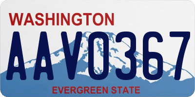 WA license plate AAV0367