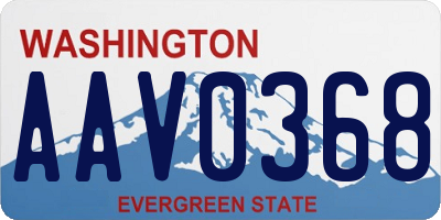WA license plate AAV0368