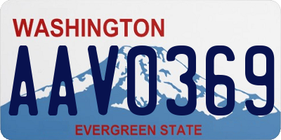 WA license plate AAV0369