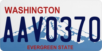 WA license plate AAV0370