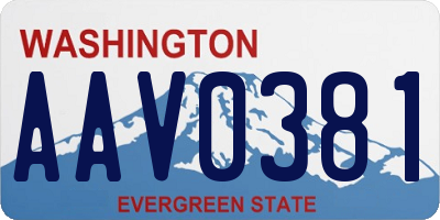 WA license plate AAV0381