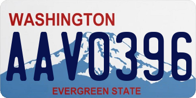 WA license plate AAV0396