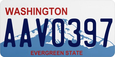 WA license plate AAV0397