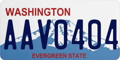 WA license plate AAV0404