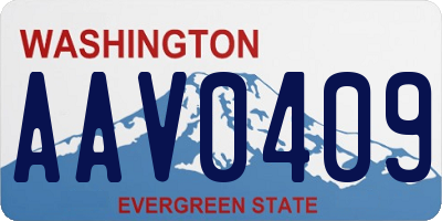 WA license plate AAV0409