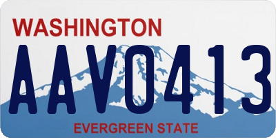 WA license plate AAV0413