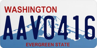 WA license plate AAV0416