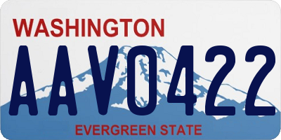 WA license plate AAV0422