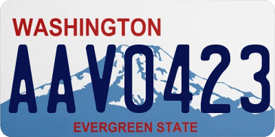 WA license plate AAV0423