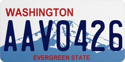 WA license plate AAV0426
