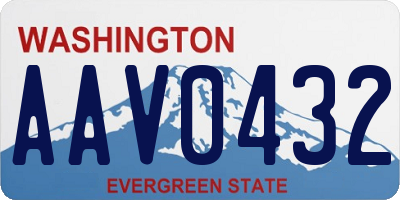 WA license plate AAV0432