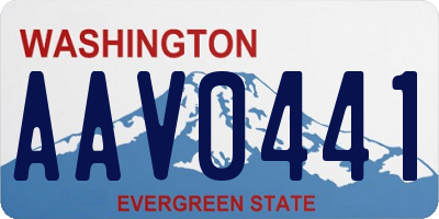 WA license plate AAV0441