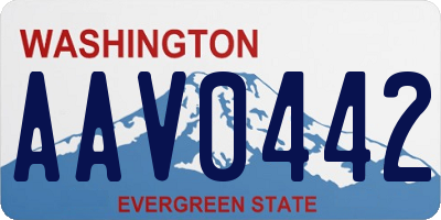 WA license plate AAV0442